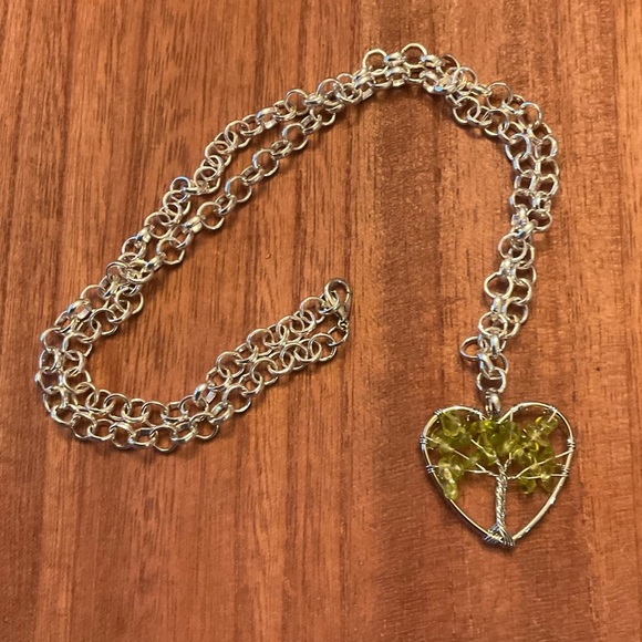 Jewelry - Choices of color Natural Stone Tree of Life Pendant on chain.  24”